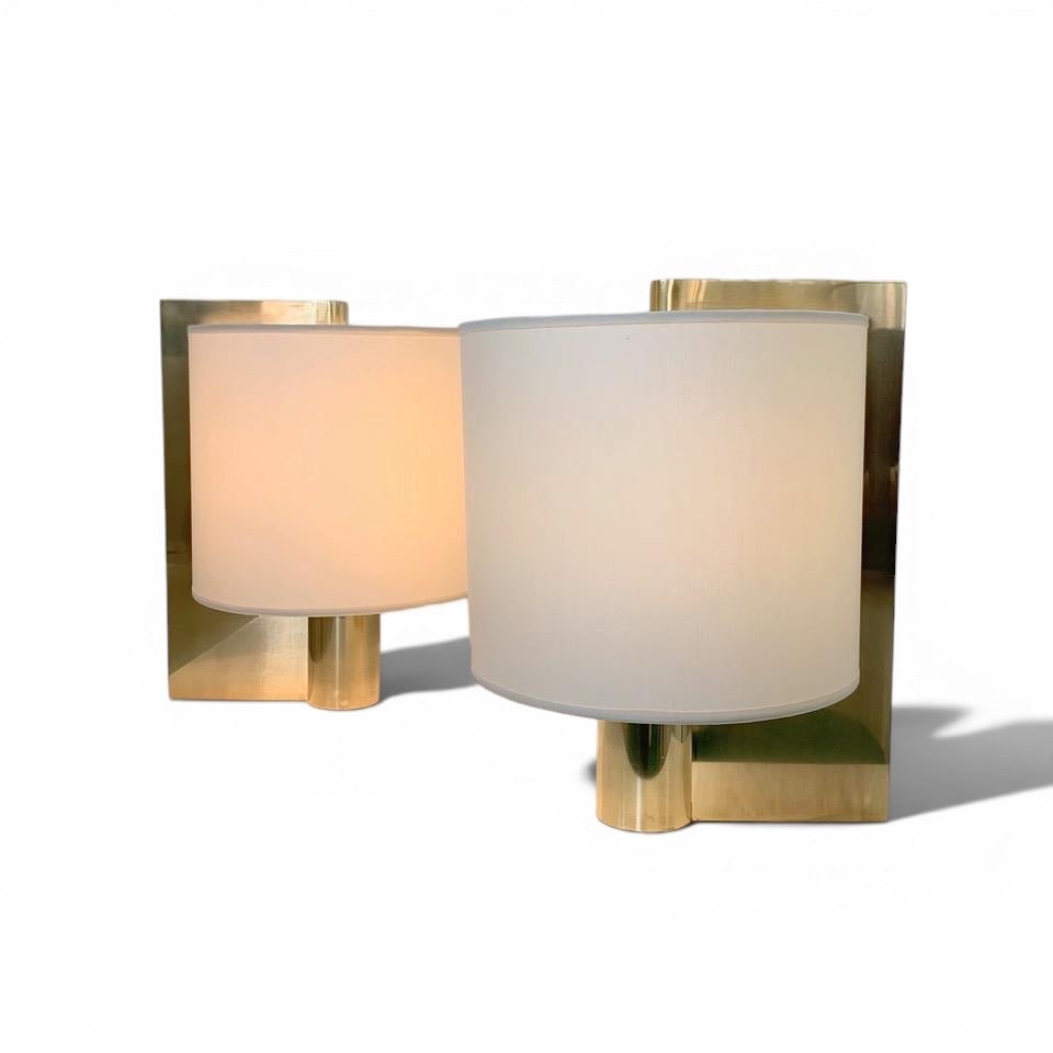 Gramigna Pair of lamps Brass Date of creation: circa 1970 An Italian designer active during the: Gramigna Pair of lampsBrassDate of creation: circa 1970An Italian designer active during the 1970s, Gramigna developed a formal language characterized by the geometric simplicity of his forms and a