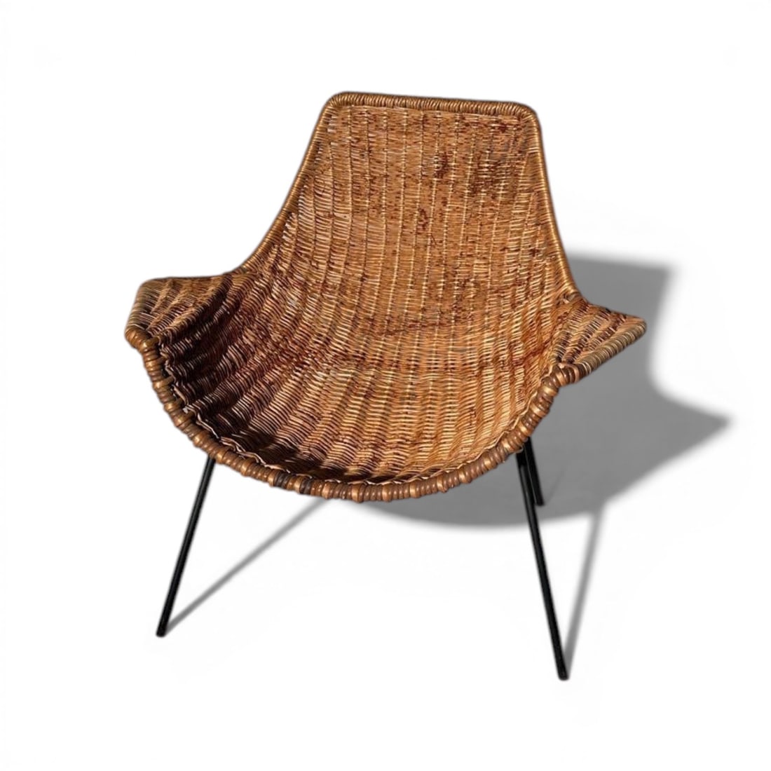 Giancarlo de Carlo Armchair Woven rattan and metal frame Date of creation: circa 1954 H80 W91 D80: Giancarlo de Carlo Armchair Woven rattan and metal frameDate of creation: circa 1954H80 W91 D80 cm, Seat height 33 cm
