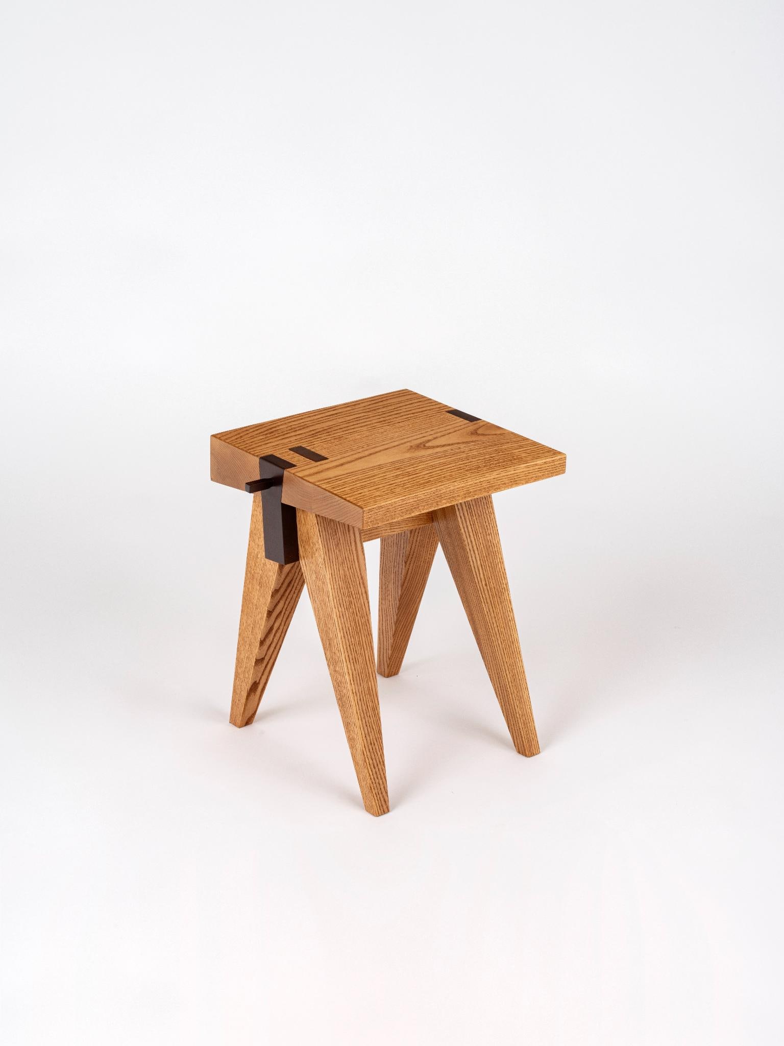 Guillaume Colas, Charles de Dainville, Dominique Savin, Mathieu Baron La Petite Table - Stool: Guillaume Colas, Charles de Dainville, Dominique Savin, Mathieu BaronLa Petite Table - Stool LEGACY Series Solid ash and walnut, brushed wood finish with varnish Limited edition, signed and