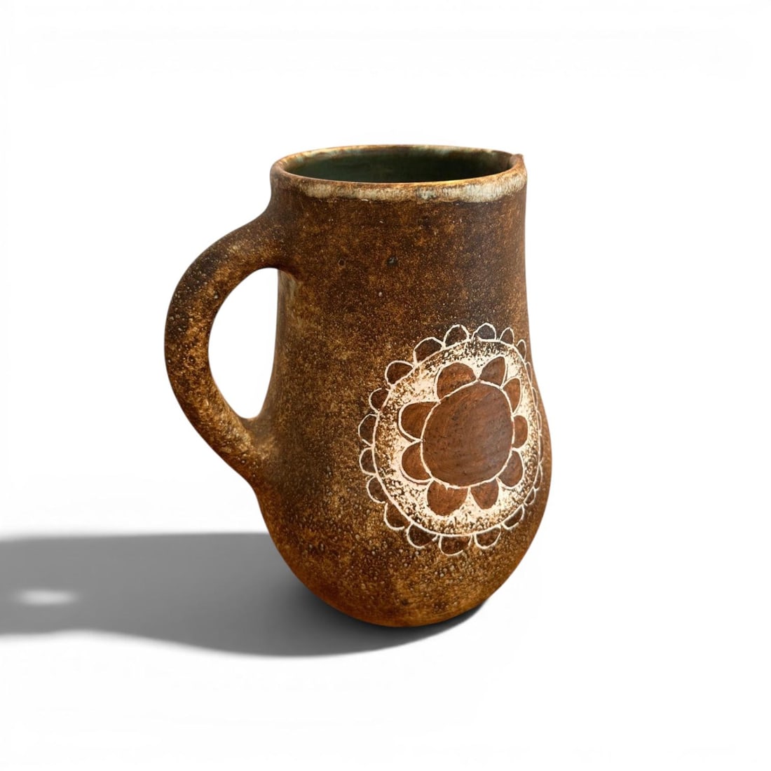 Michelle Bargoin and Jacques Serre dit 2 Potiers Brown pitcher Glazed ceramic Creation date: circa: Michelle Bargoin and Jacques Serre dit 2 Potiers Brown pitcher Glazed ceramicCreation date: circa 1970H26 W17 D20 cm