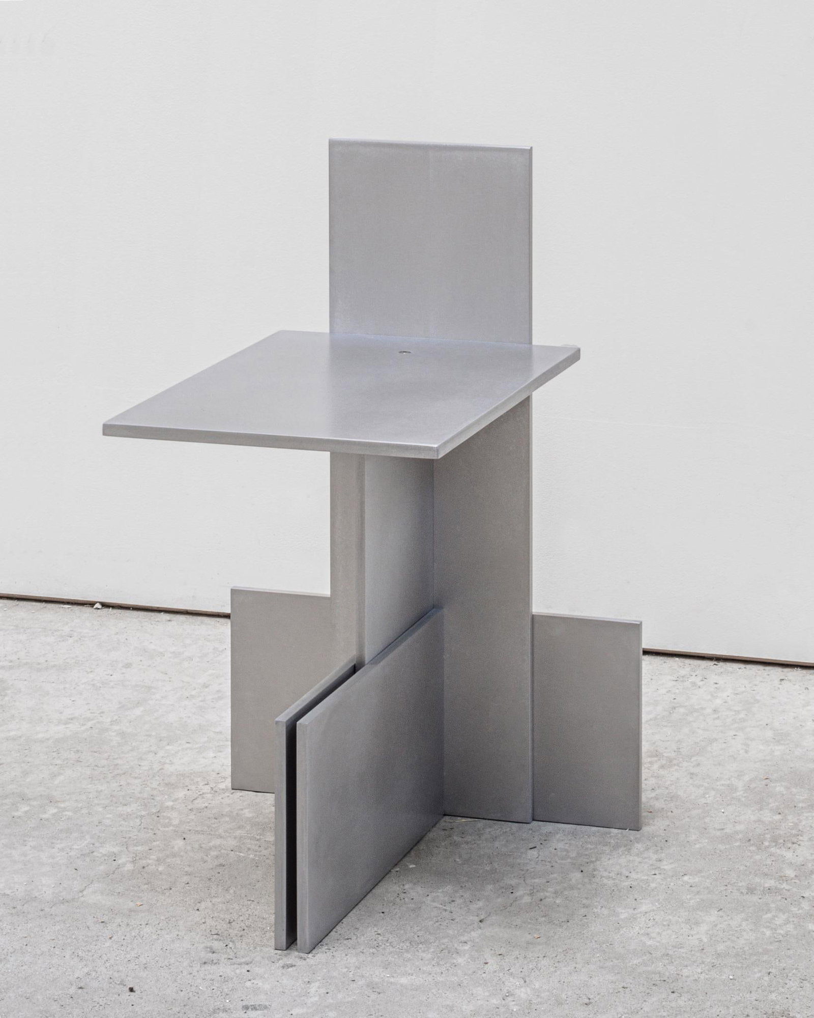 Johan Viladrich ST02 Side table Brushed, waxed aluminum Signed Year of creation: 2023 Top: H45: Johan Viladrich ST02 Side table Brushed, waxed aluminumSigned Year of creation: 2023 Top: H45 W35 D28 cm A side table made of brushed and waxed aluminum, the result of a questfor the absolute and