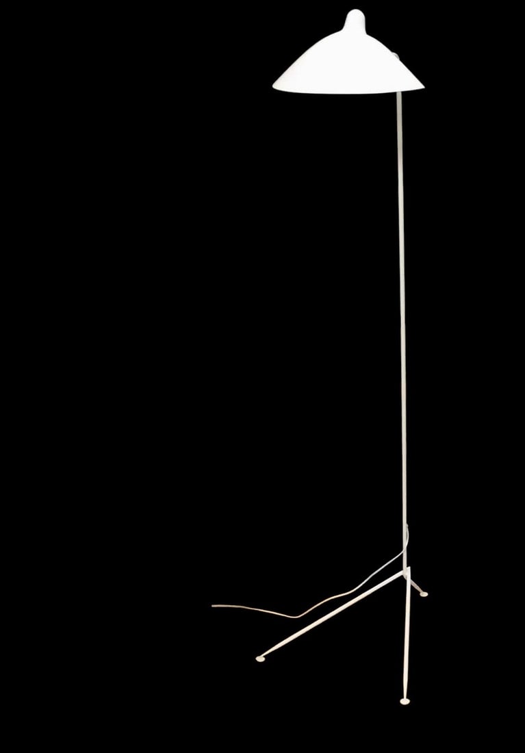 Serge Mouille Straight white floor lamp Creation date: 1953 Edition Serge Mouille H190 L49 cm (1 of 5)
