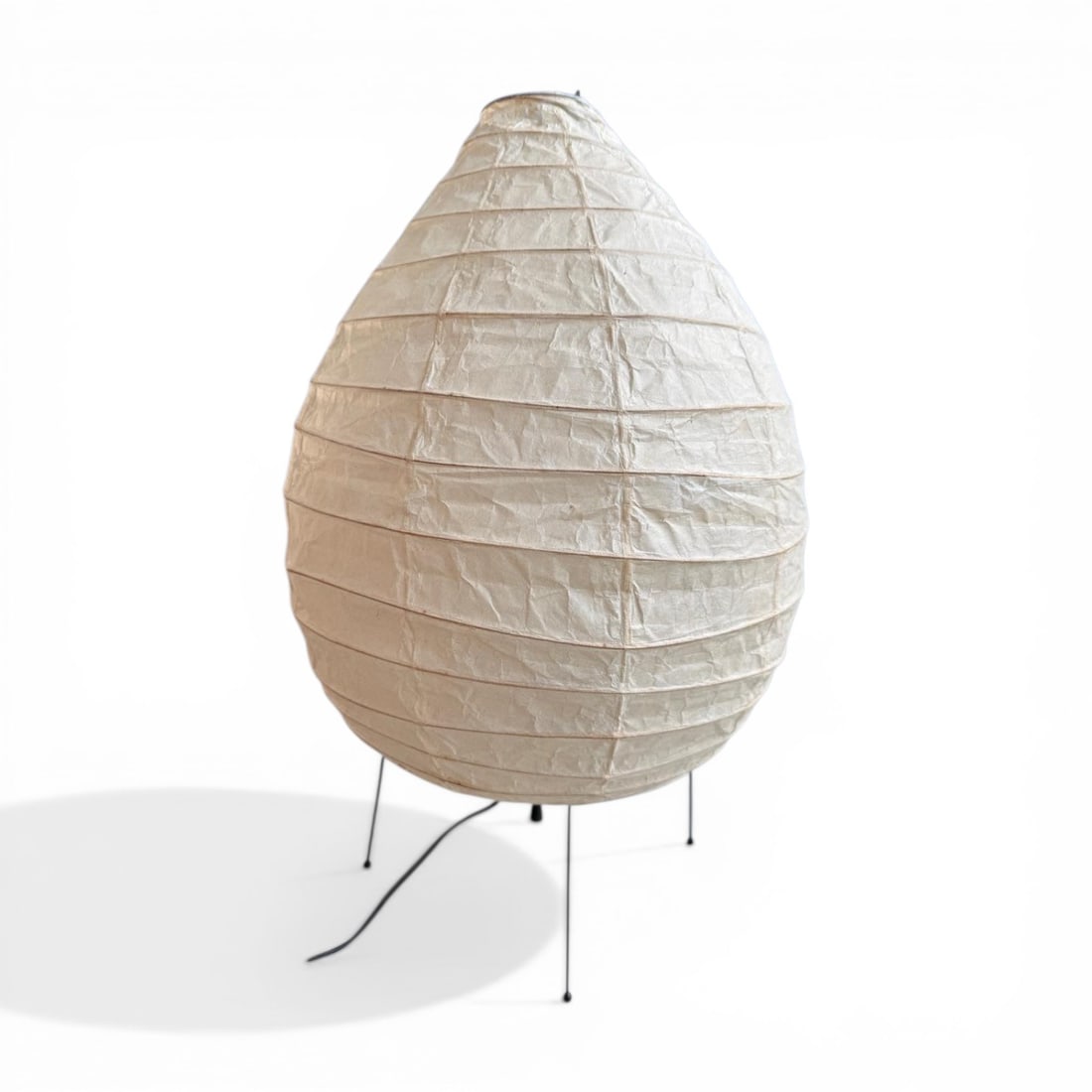 Isamu Noguchi Akari 22N Lamp Washi paper and bamboo H63 W42 cm Early Model Sun and Moon. Pull (1 of 8)