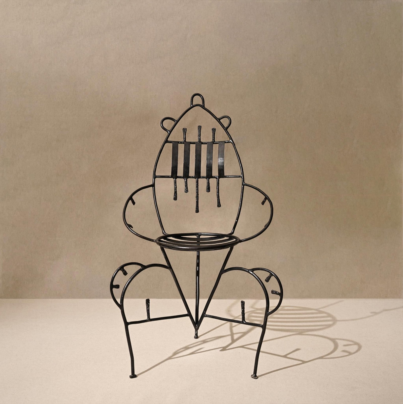 Eric Schmitt (born 1955) "Marie-Antoinette" Chair Steel For the En attendant les Barbares gallery: Eric Schmitt (born 1955) "Marie-Antoinette" ChairSteel For the En attendant les Barbares gallery Limited edition of 50 piecesModel signed with the initials "ES," numbered 30/50, and stamped with the g