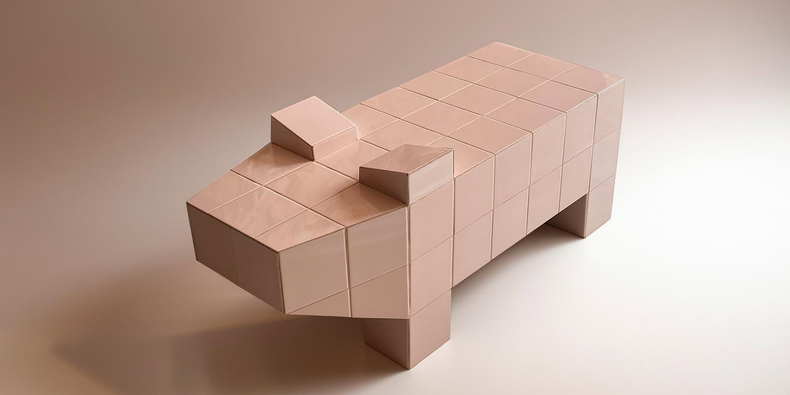 Bussoga Taula Porca Coffee table MDF and ceramic tiles Limited edition Year created: 2024 H53 (1 of 3)