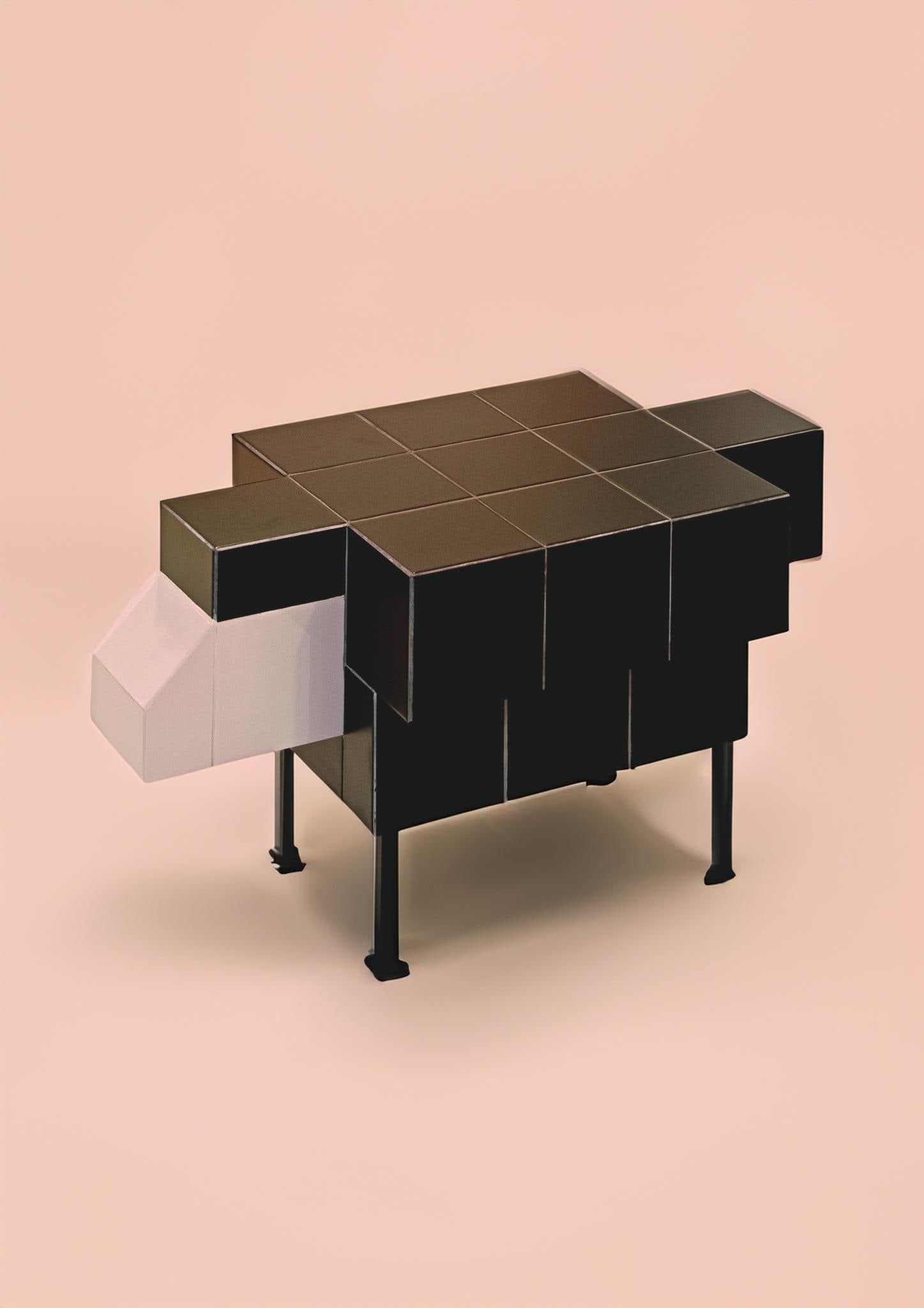Bussoga Taula Ovella Black Coffee table MDF and ceramic tiles Limited edition Year: 2024 H43 (1 of 2)