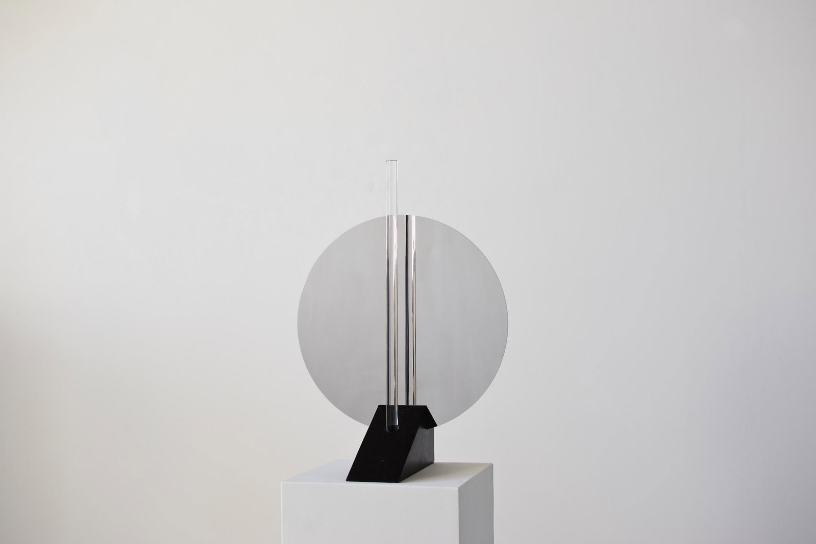 Maximilian Michaelis Elusive Perception Light Sculpture Belgian blue stone, polished stainless: Maximilian MichaelisElusive PerceptionLight SculptureBelgian blue stone, polished stainless steel, acrylic glass, LEDsThe Elusive Nature of Human Perception seriesH55 W39 D27 cmBorn in rural Germany
