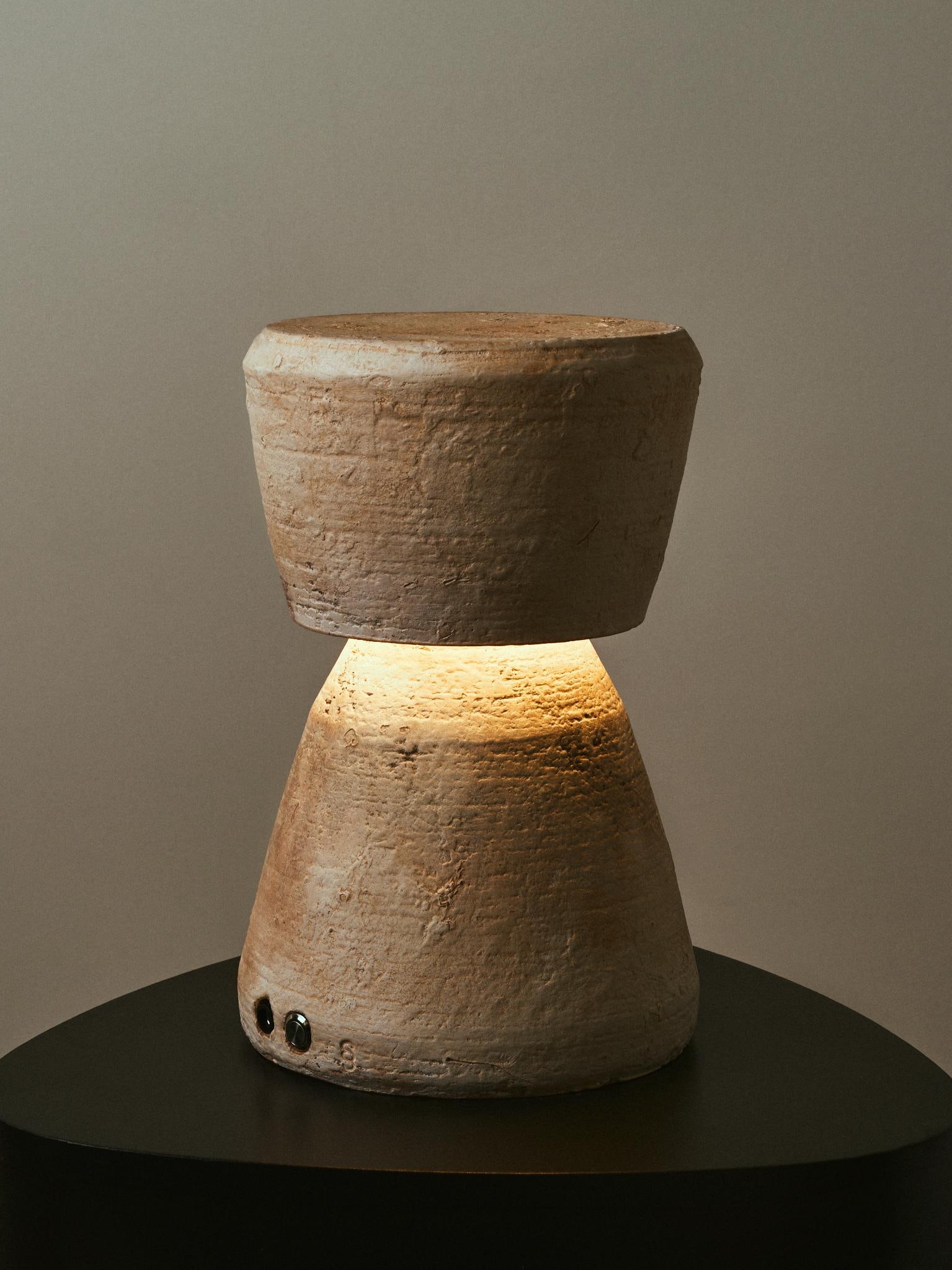 Santiago Sahli Taitao Lamp 1 Lamp Wheel-thrown terracotta, slip made from liquid porcelain and (1 of 3)
