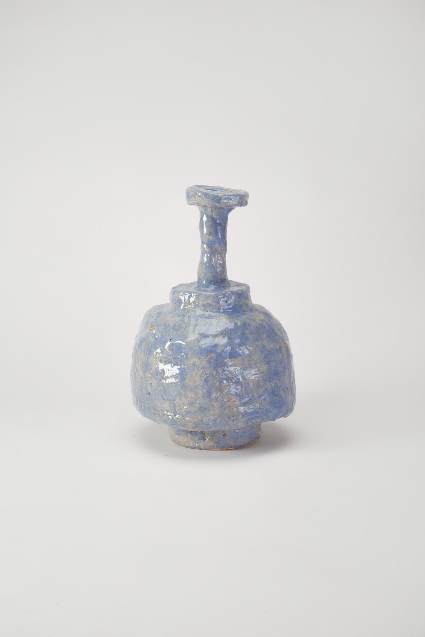 Willem van Hooff Core Vessel Blue Small Vase Hand-formed, double-fired One-of-a-kind piece H42 (1 of 3)
