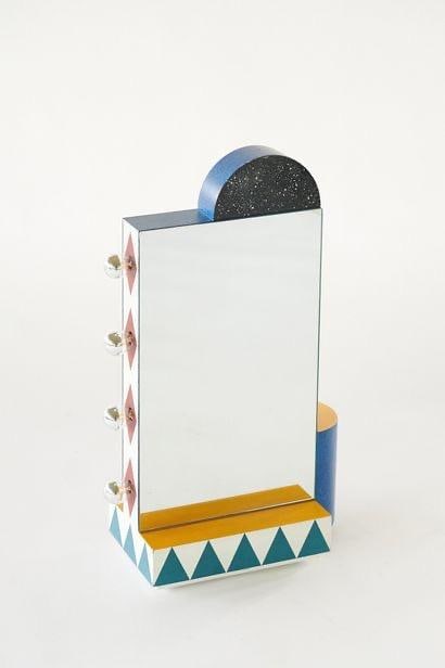 Mario Eichmann Mirror Double-sided rectangular mirror illuminated by four bulbs on the side, (1 of 1)