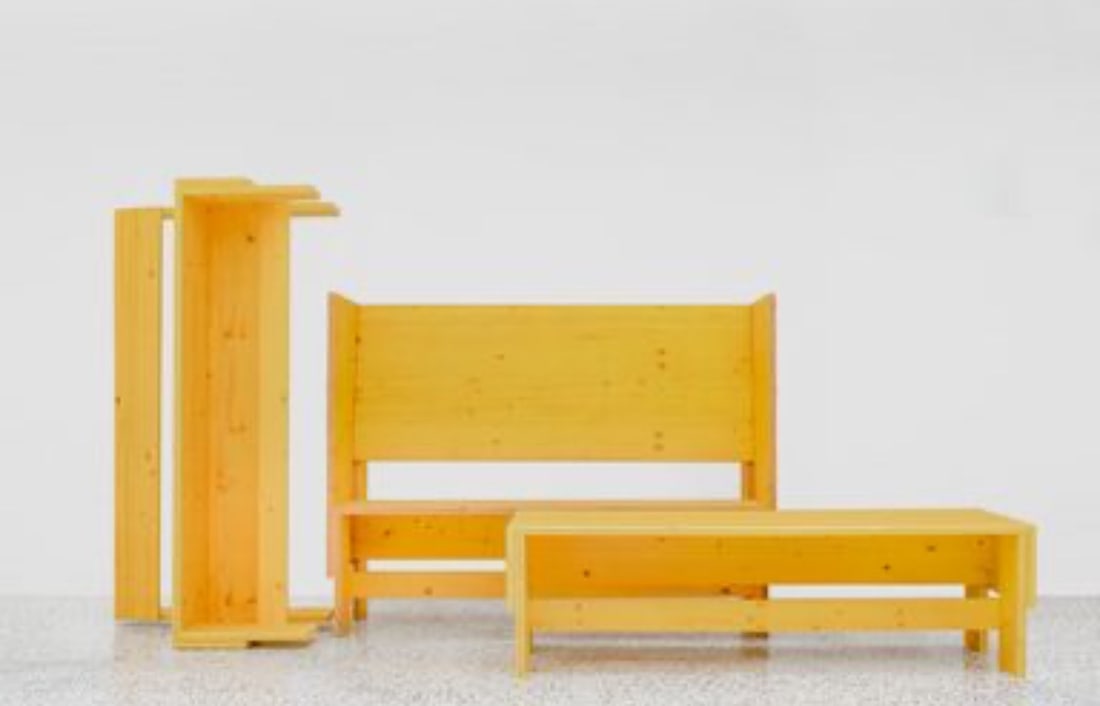 Inessa HANSCH (1970) Seguin Collection Alcove Bench Preformed and triple-folded formwork panel, mela - 2