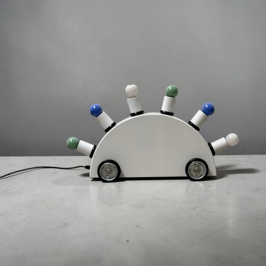 Martine Bedin Table or floor lamp Super model Lacquered metal, colored sockets, and casters (1 of 5)