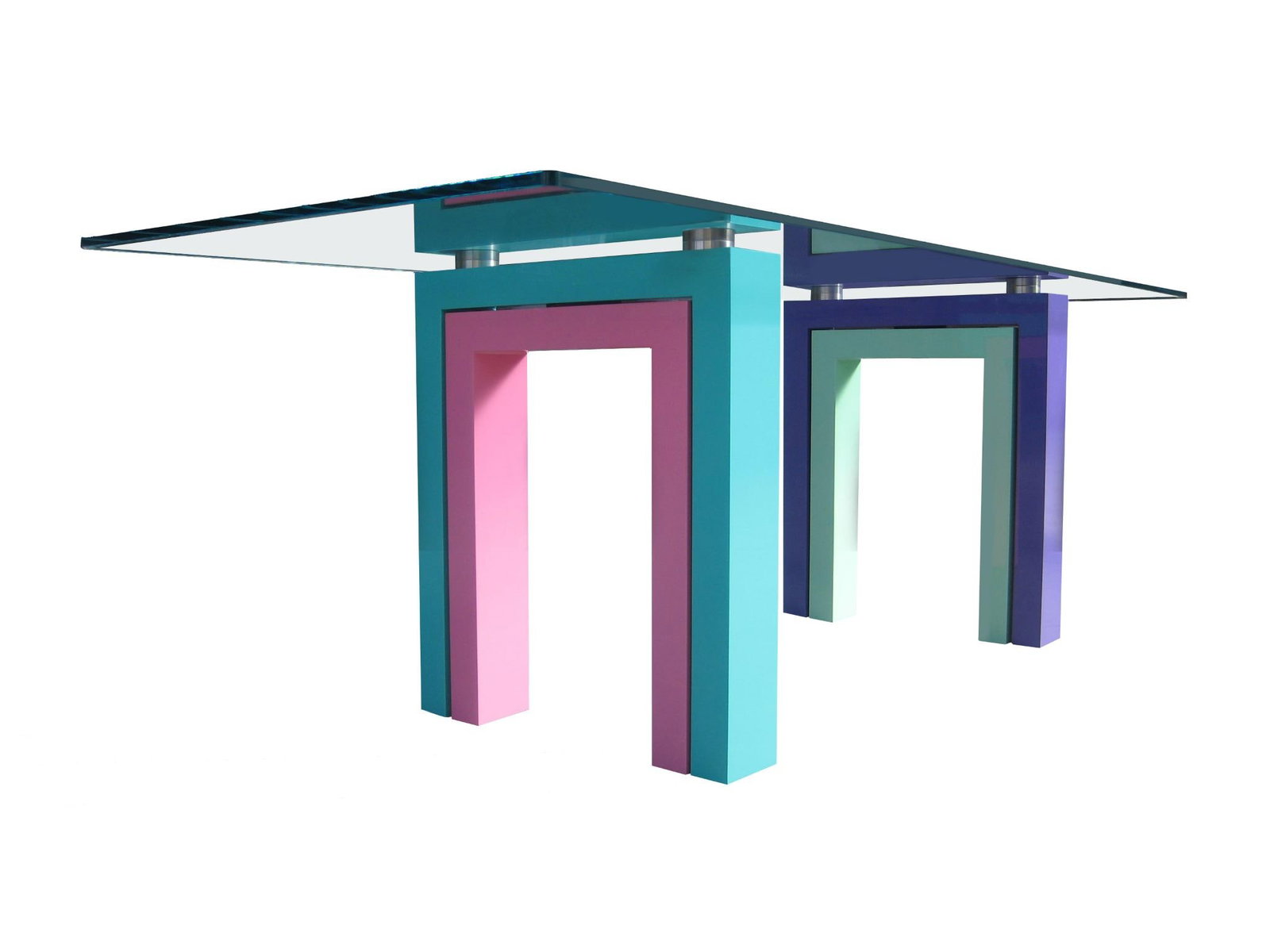Cleto Munari Disordinato Table Legs adjustable to two positions (parallel or crossed). Used in a: Cleto Munari Disordinato Table Legs adjustable to two positions (parallel or crossed). Used in a design exhibition in New York; shows signs of use consistent with that use.