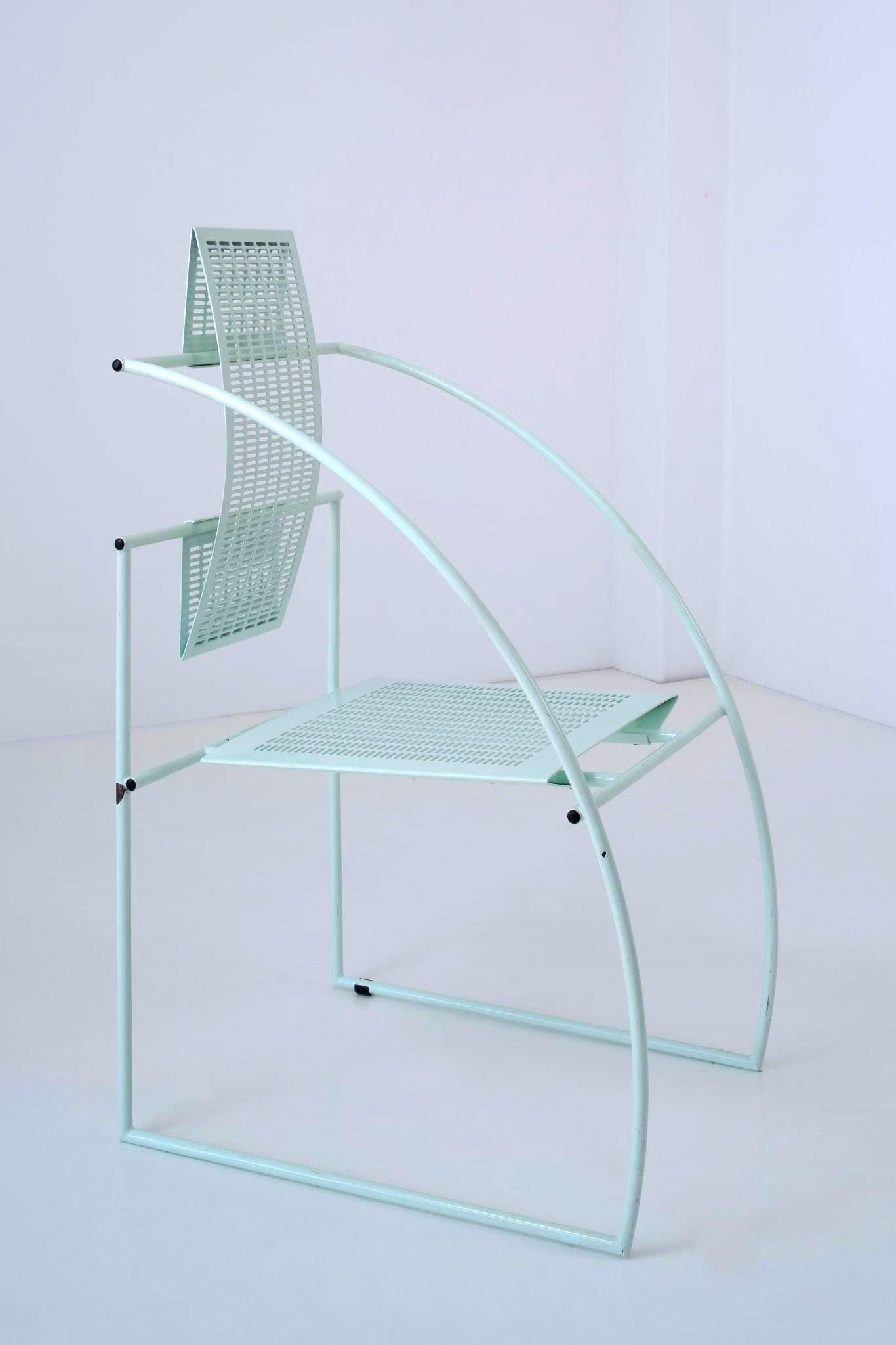 Mario Botta Quinta Chair Chair Alias Edition, Italy Year: 1985 H93 W45 D57, seat height 42 cm: Mario Botta Quinta Chair Chair Alias Edition, Italy Year: 1985 H93 W45 D57, seat height 42 cm Rare Quinta chair, designed by Mario Botta for Alias in 1985. An iconic example of Italian postmodern