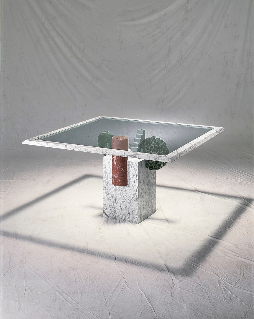 P.A. Giusti and G. Di Rosa Brugiana Table Marble H73 W134 D134 cm 180 kg: P.A. Giusti and G. Di Rosa Brugiana Table Marble H73 W134 D134 cm 180 kg