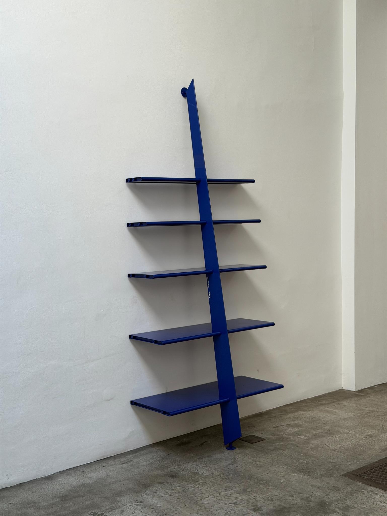Philippe Starck (born in 1949) "Macao" Bookcase Blue lacquered metal Baleri Italia Year of design: (1 of 6)