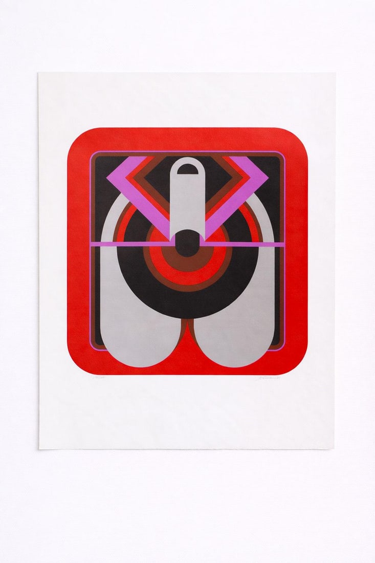 Anonymous Red silkscreen print Hand-signed and numbered 193/200 - to be identified Date of: Anonymous Red silkscreen print Hand-signed and numbered 193/200 - to be identified Date of creation: 1974 H45 W45 cm - unframed