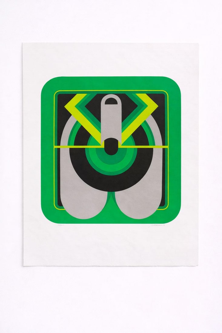 Anonymous Green silkscreen print Hand-signed and numbered 193/200 - to be identified Date of: Anonymous Green silkscreen print Hand-signed and numbered 193/200 - to be identified Date of creation: 1974H45 W45 cm - unframed