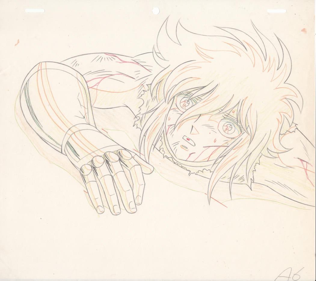 Saint Seiya Shun of Andromeda Artwork created with graphite and colored pencils used in the (1 of 1)
