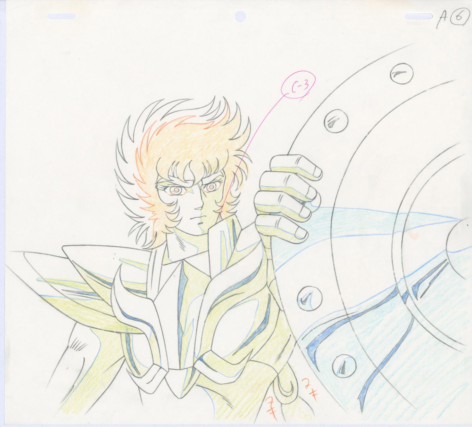 Saint Seiya Ikki of the Phoenix Artwork created with graphite and colored pencils used in the: Saint SeiyaIkki of the PhoenixArtwork created with graphite and colored pencils used in the production of the anime based on Masami Kurumada’s work - Shingo Araki. Produced by Toei AnimationElysion 