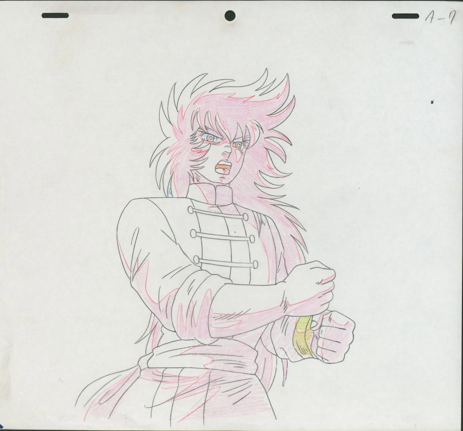 Saint Seiya Oko Original animation cel created for the anime, based on the work of Masami Kurumada: Saint SeiyaOkoOriginal animation cel created for the anime, based on the work of Masami Kurumada and Shingo ArakiProduced by Toei Animation Asgard Arc, 1988, JapanH24 L27 cmOko is the French name for 