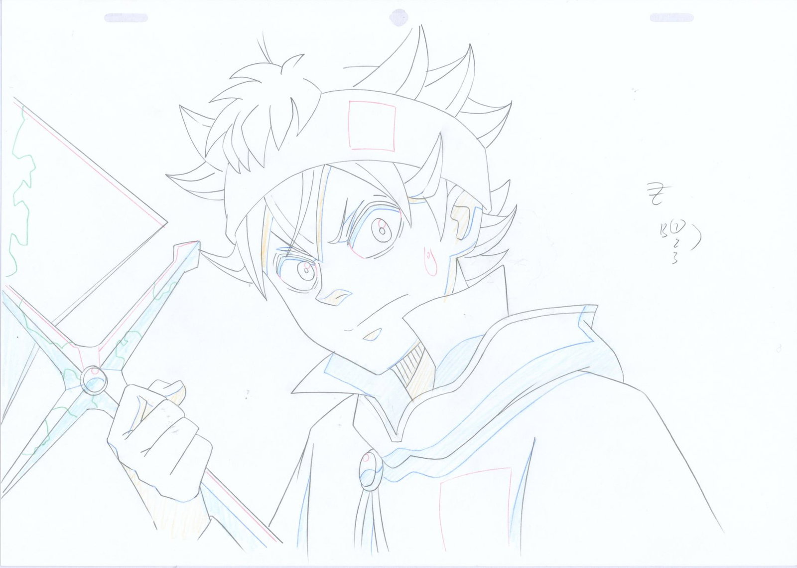 Black Clover Asta Pencil and colored pencil artwork created for the production of the Black Clover: Black CloverAstaPencil and colored pencil artwork created for the production of the Black Clover anime, based on the manga by Y?ki Tabata.Produced by Studio Pierrot2017–2021, JapanH21 L29.5 cmAsta i