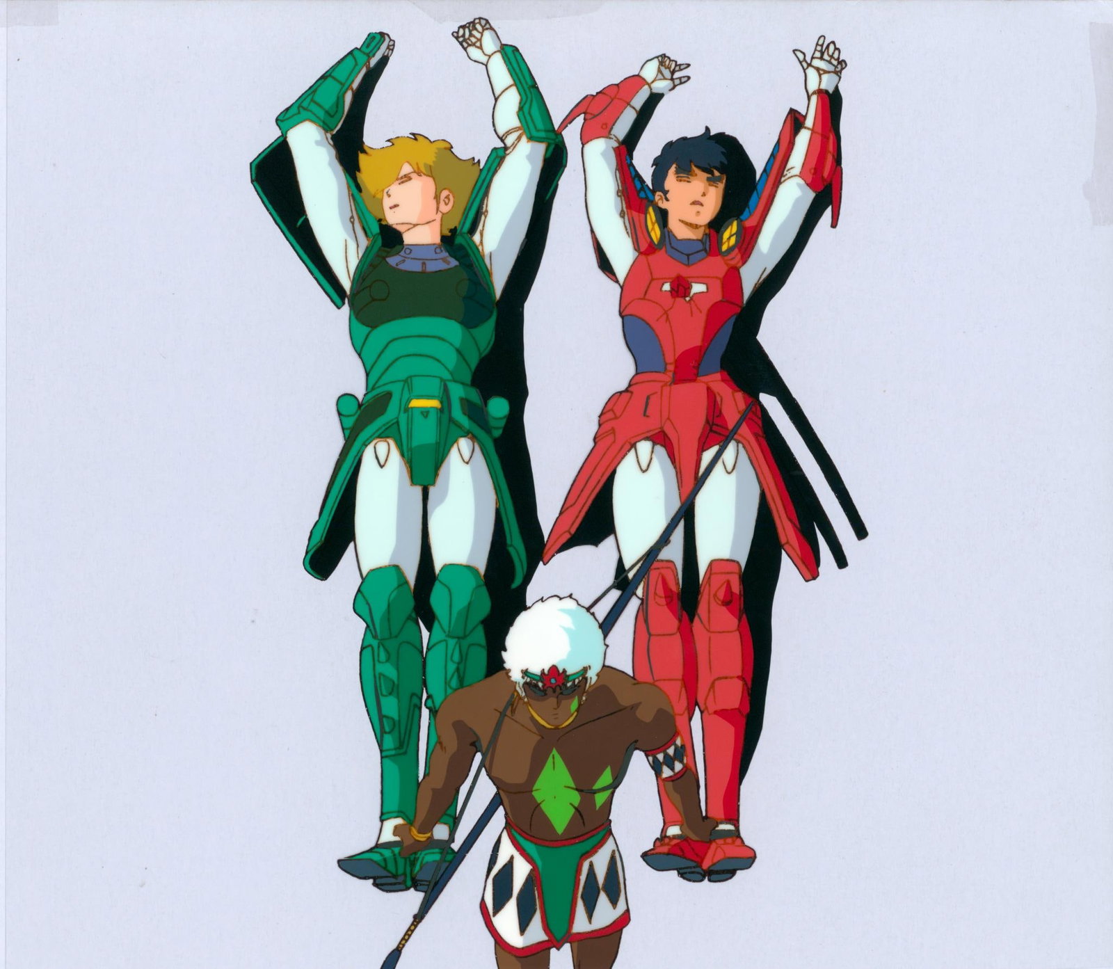 The Samurai of the Eternal (Samurai Troopers) Ryo Sanada, Seiji Date, and Mukala Painted celluloid (1 of 1)