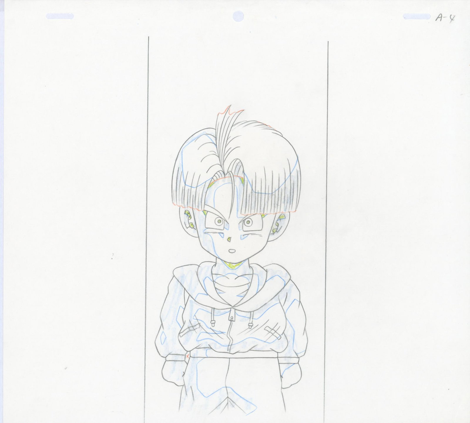 Dragon Ball Z) Trunks Pencil and colored pencil artwork created for the anime based on Akira: Dragon Ball Z) TrunksPencil and colored pencil artwork created for the anime based on Akira Toriyama Produced by Toei Animation 1989–1996, JapanH25.5 L26 cmTrunks as a child—a character from the B