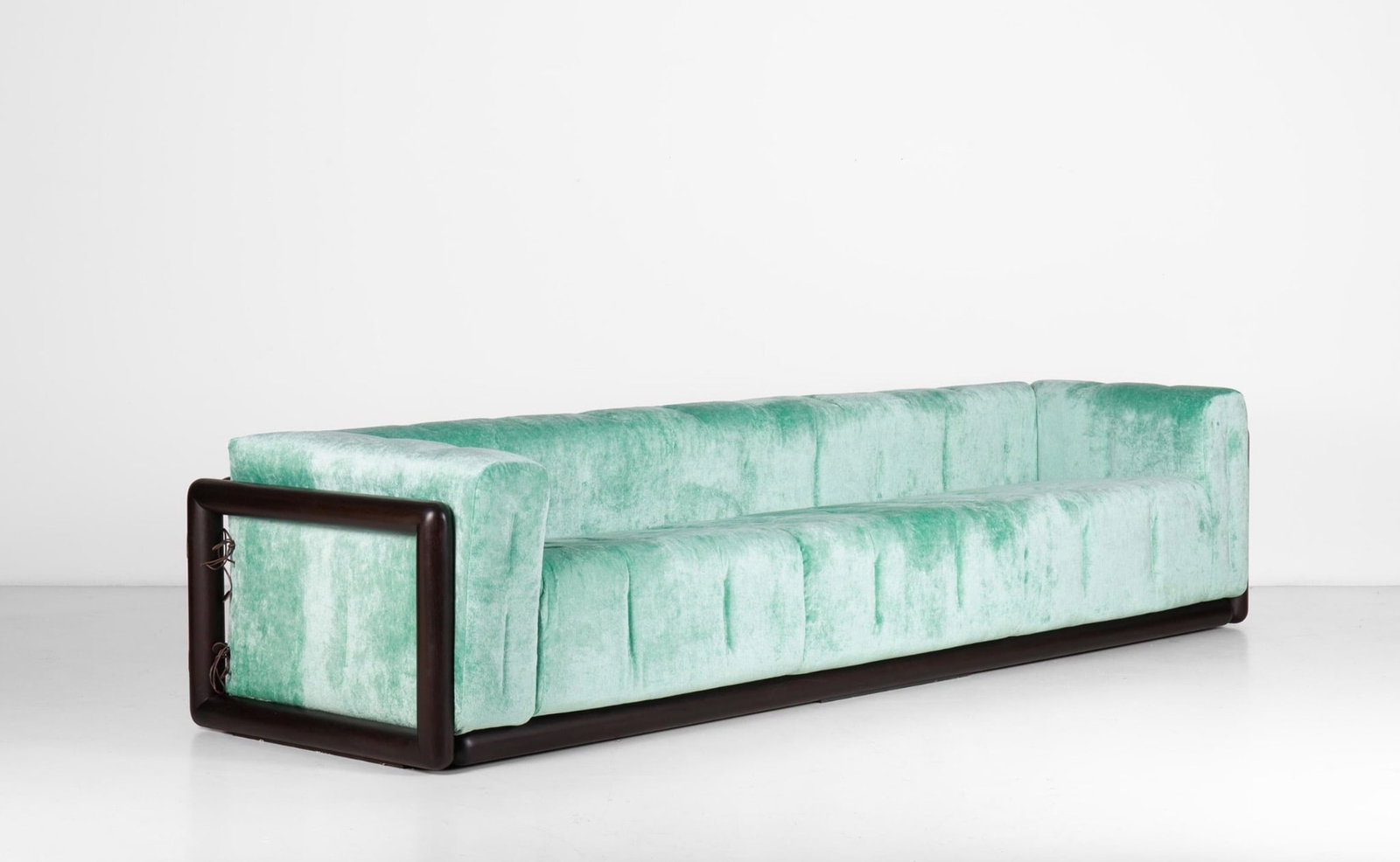 Carlo Scarpa (1906–1978) Cornaro 300 Sofa Solid wood frame, chenille velvet upholstery, and (1 of 1)