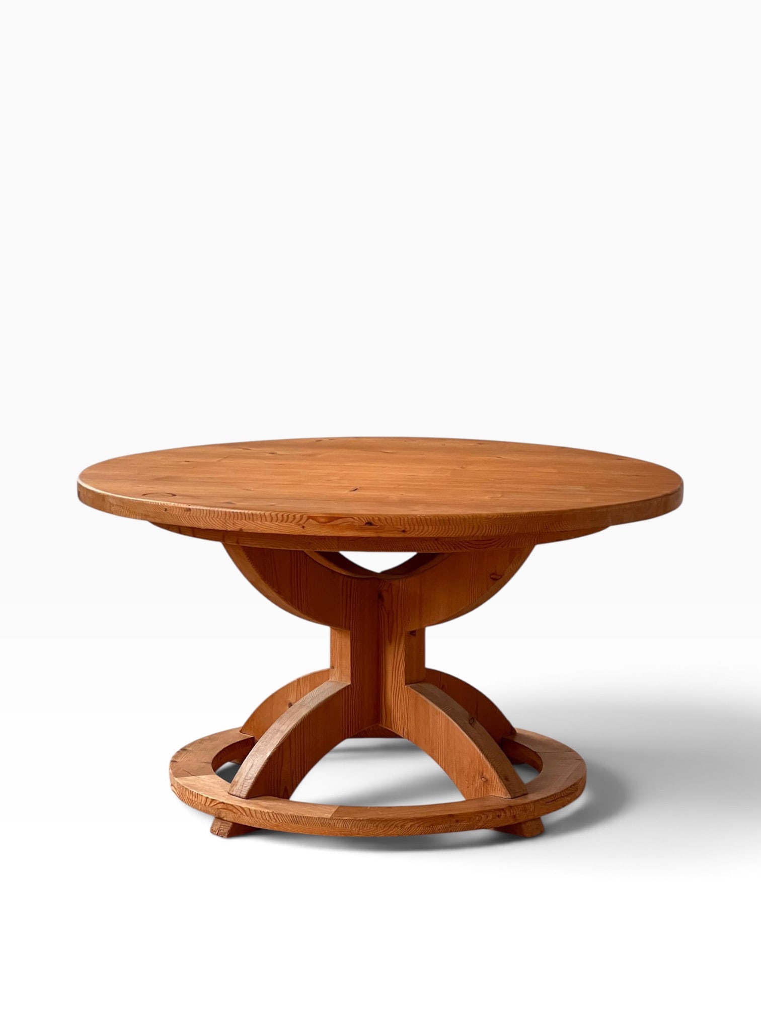 Austria Dining table with sculptural base Solid pine Date of creation: 1970s Condition: Very (1 of 3)