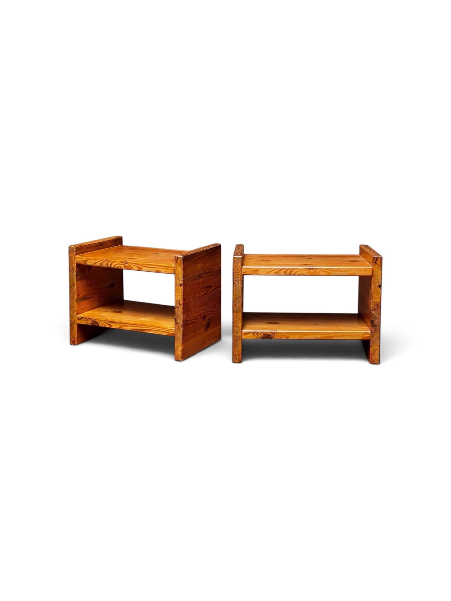 Swedish craftsmanship Pair of nightstands Solid pine 1960s/1970s H45 L60 P40 cm Restored (1 of 6)
