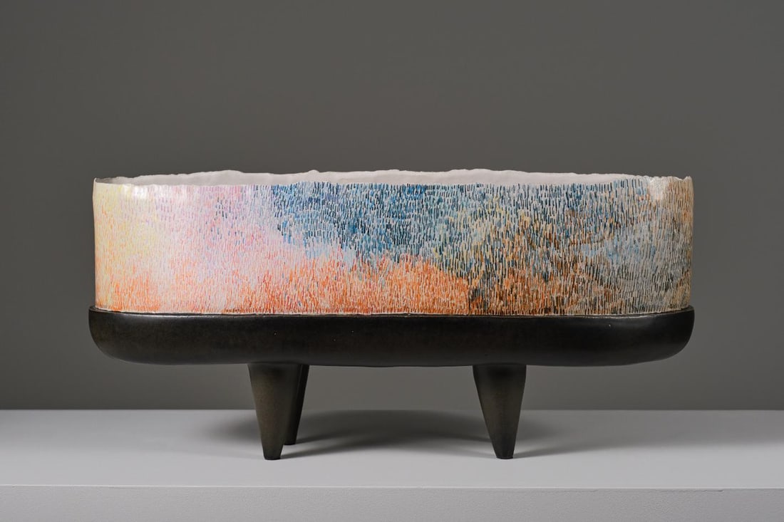 Rosa Cortiella (born in 1965) Camuflatge Fruit Bowl Chamotte ceramic with glaze H 26.5, W 55, D (1 of 9)