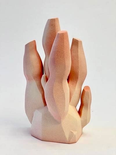 Turi Heisselberg (born 1965) Pedersen / 2 Organic sculpture Coiled, sintered glaze with pinkish (1 of 1)