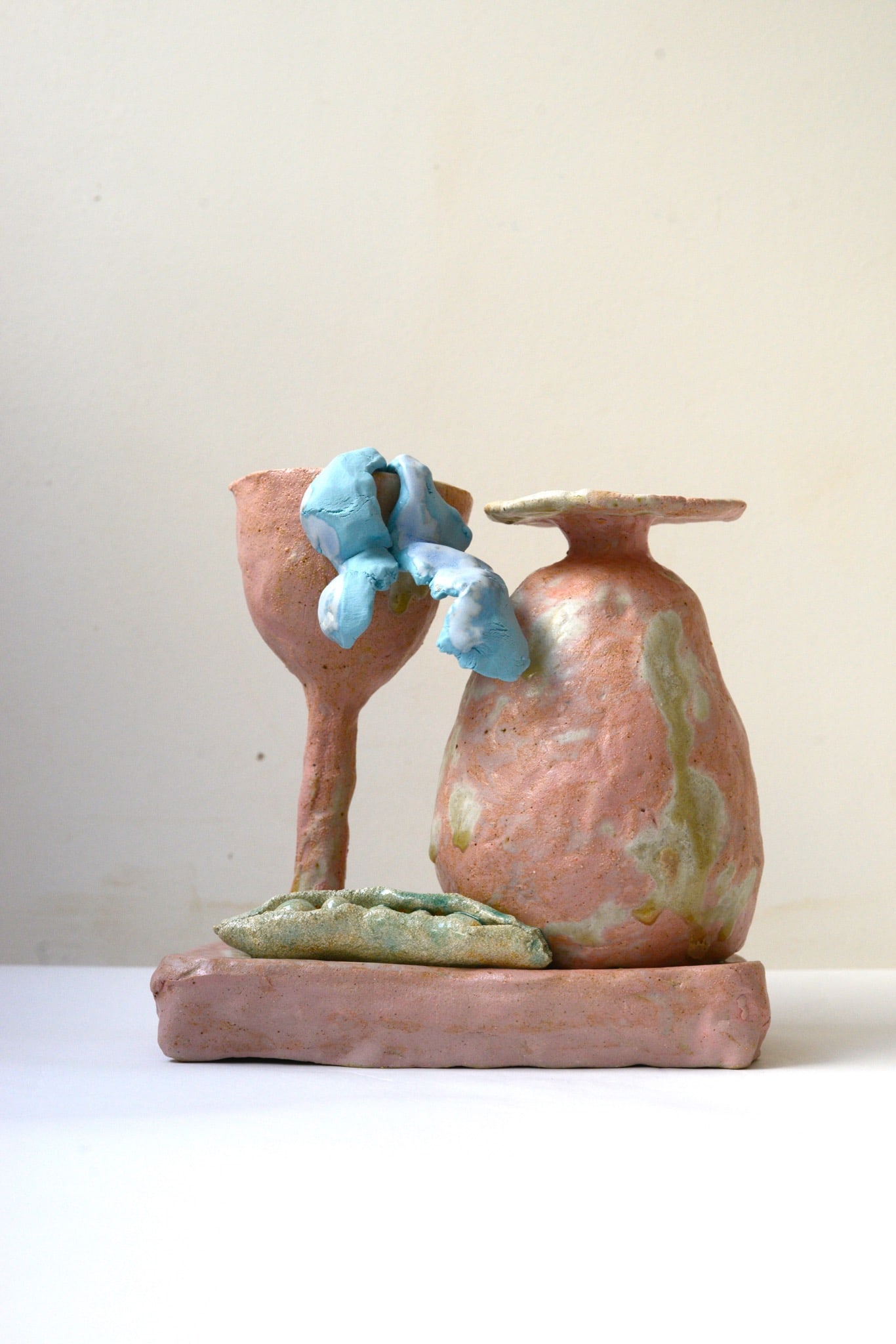 Juliette Teste (born in 1986) Roman Scene with Pea Sculpture Porcelain, stoneware, glaze, slip Date (1 of 3)