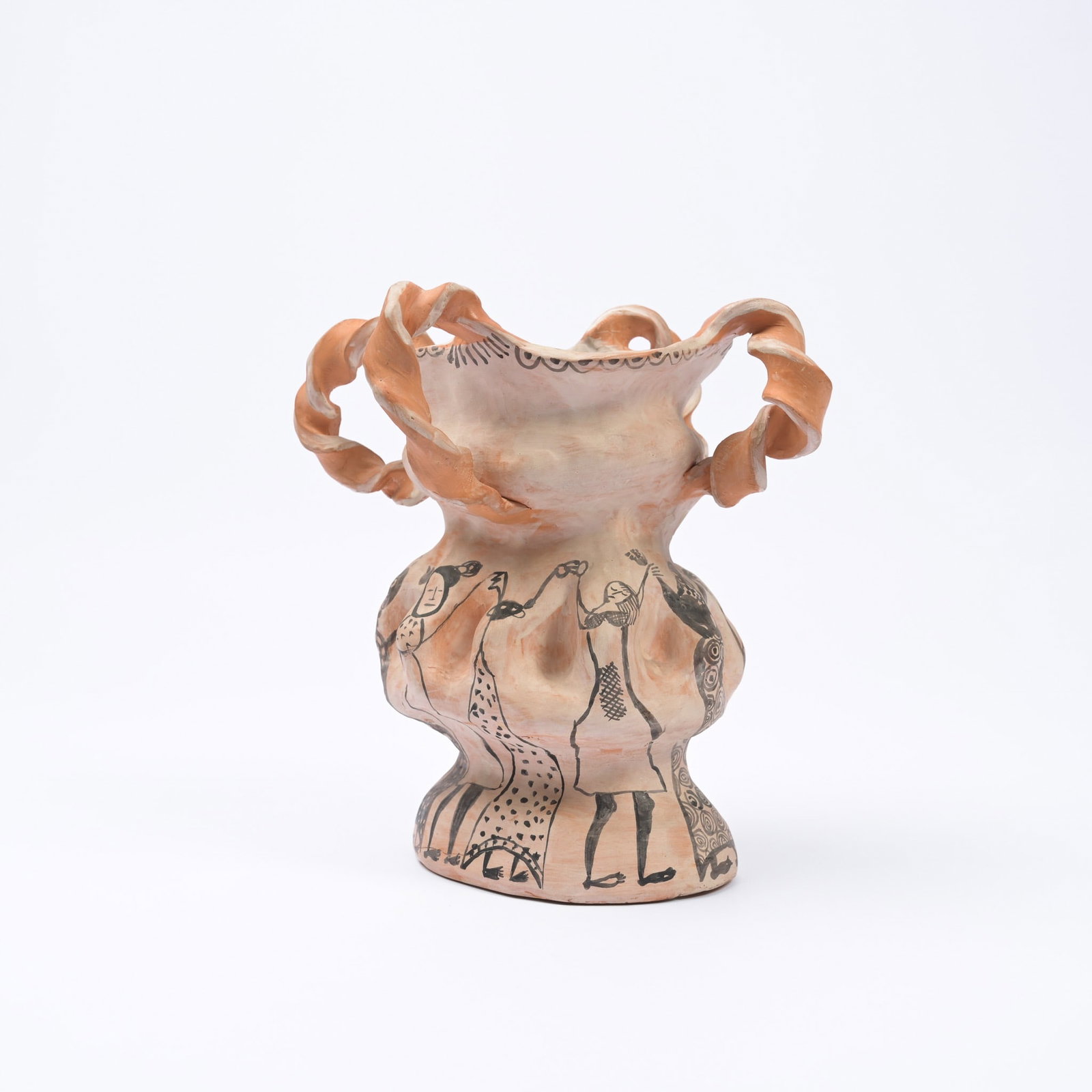 Lago Vase Polychrome glazed terracotta Circa 1990 En Attendant les Barbares Gallery. Signed (1 of 6)