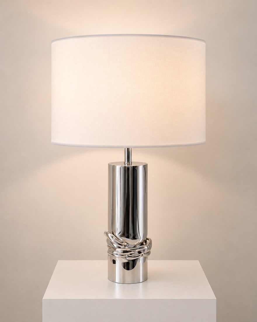 Jacques Moniquet (born in 1933) Lamp Silver plated metal Date of creation: circa 1975 H52 cm A (1 of 2)