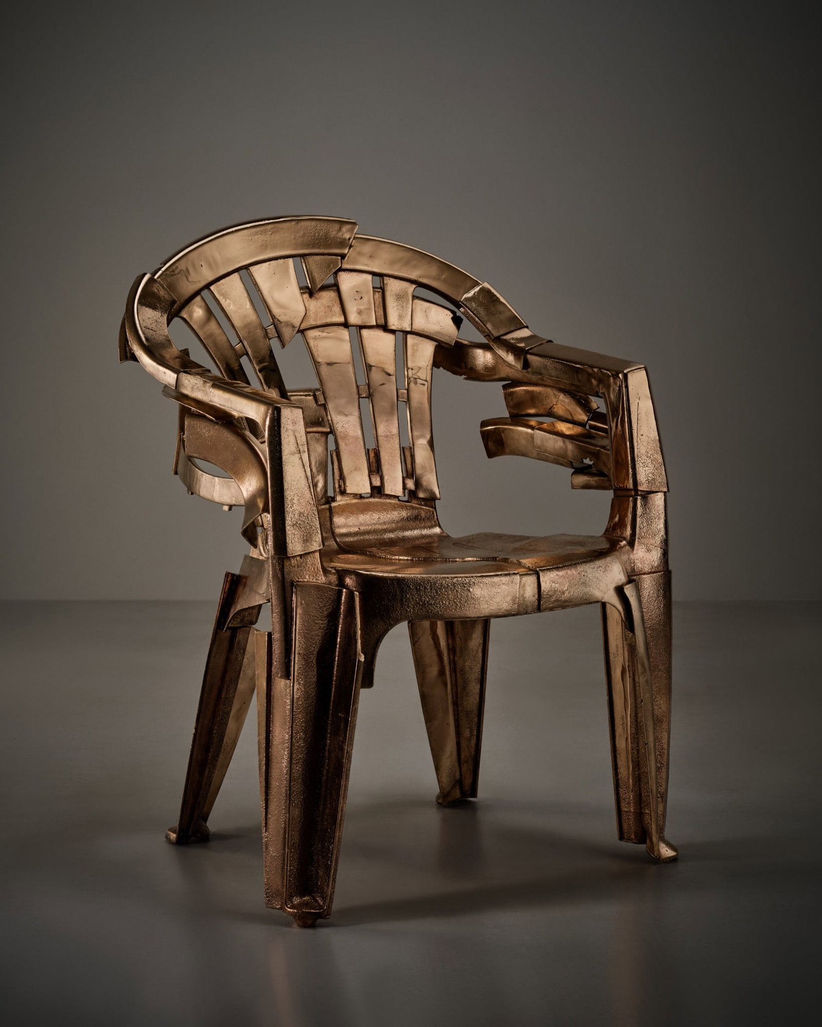 Pierre Castignola (born in 1995) Not a Plastic Chair Cast, polished bronze 2025 H56 W57 D83 cm 45 (1 of 7)