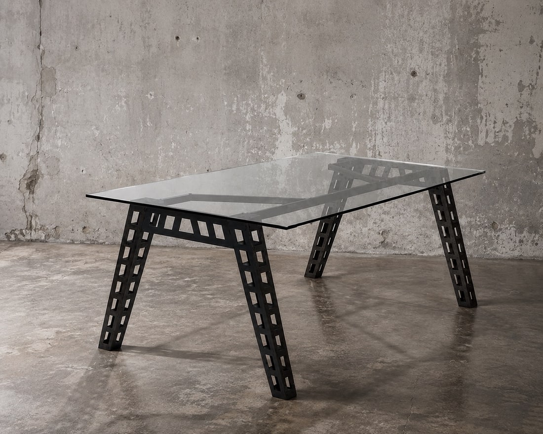 GRUPPE PENTAGON Audio Desk – Prototype Metal - The desk will be delivered without the Glass top. (1 of 3)