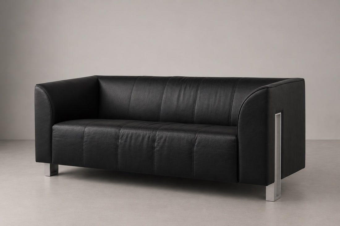Shigeru Uchida (1943–2016) ISU Z103 2½-seater sofa Upholstery fabric, black anodized cast (1 of 5)