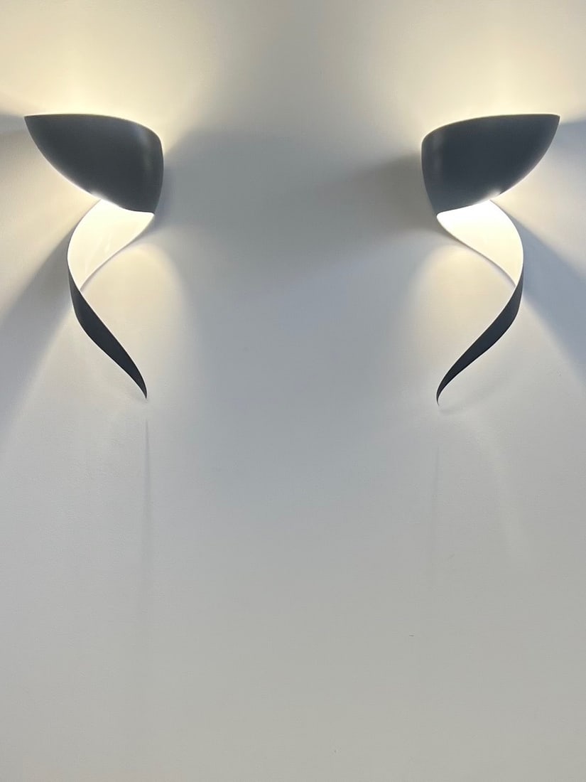 Serge Mouille (1922–1988) Pair of large torch-style wall sconces Steel Serge Mouille Edition (1 of 8)