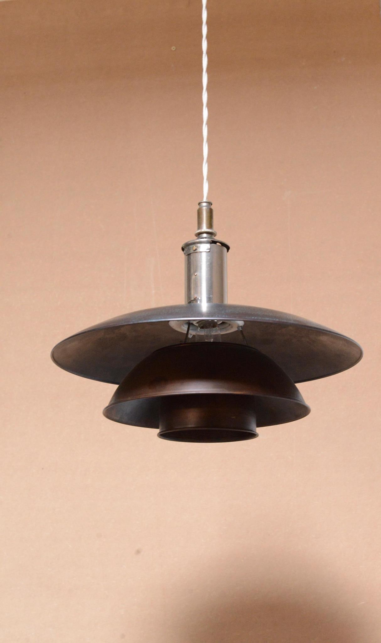 Poul Henningsen (1894–1967) PH 4/4 Pendant lamp Special nickel-plated version Lacquered metal (1 of 6)