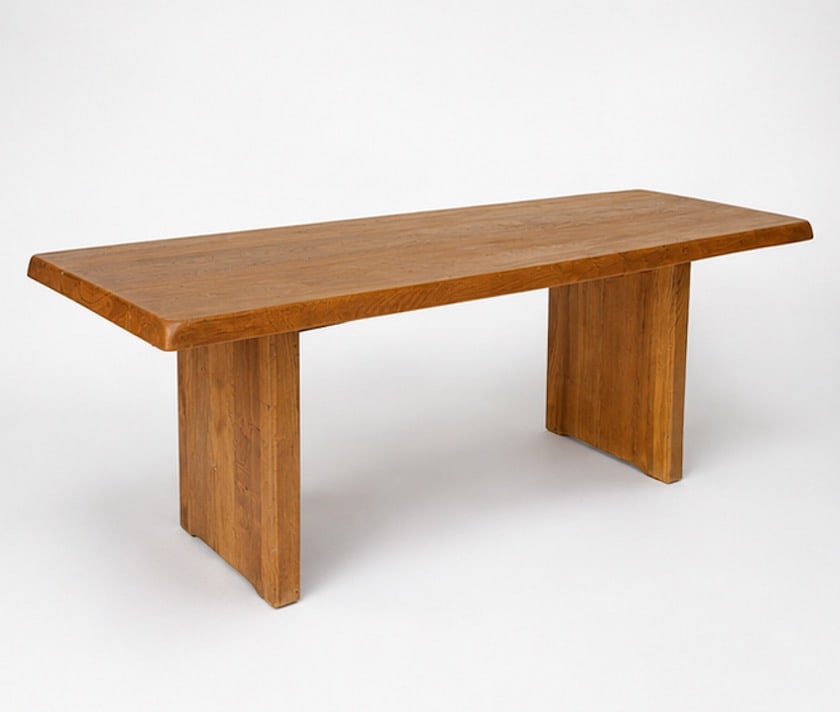 PIERRE CHAPO (1927–1987) Dining Table – Model T14B Solid elm Designed circa 1960–1964 H74 (1 of 5)