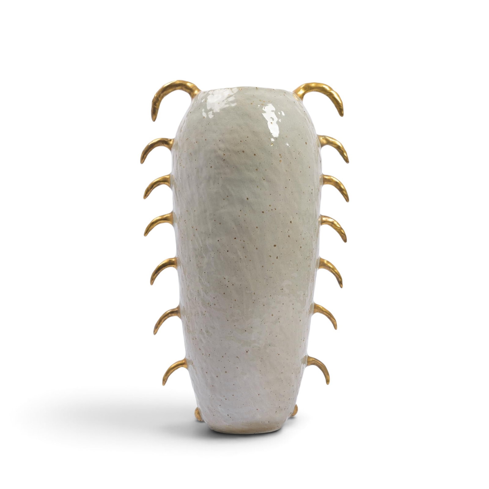 Marie-Jo Brisson (1945–2006) Horned Vase Ceramic Monogrammed MJBD (Marie-Jo Brisson Dumortier) (1 of 5)