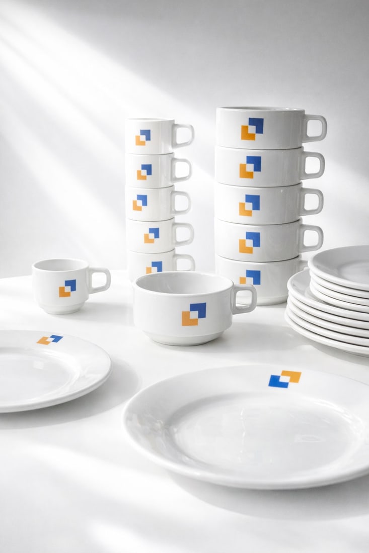 Georges Candilis (1913–1995) Les Carrats 24-piece dinnerware set Porcelain Date of creation: 1968 (1 of 4)
