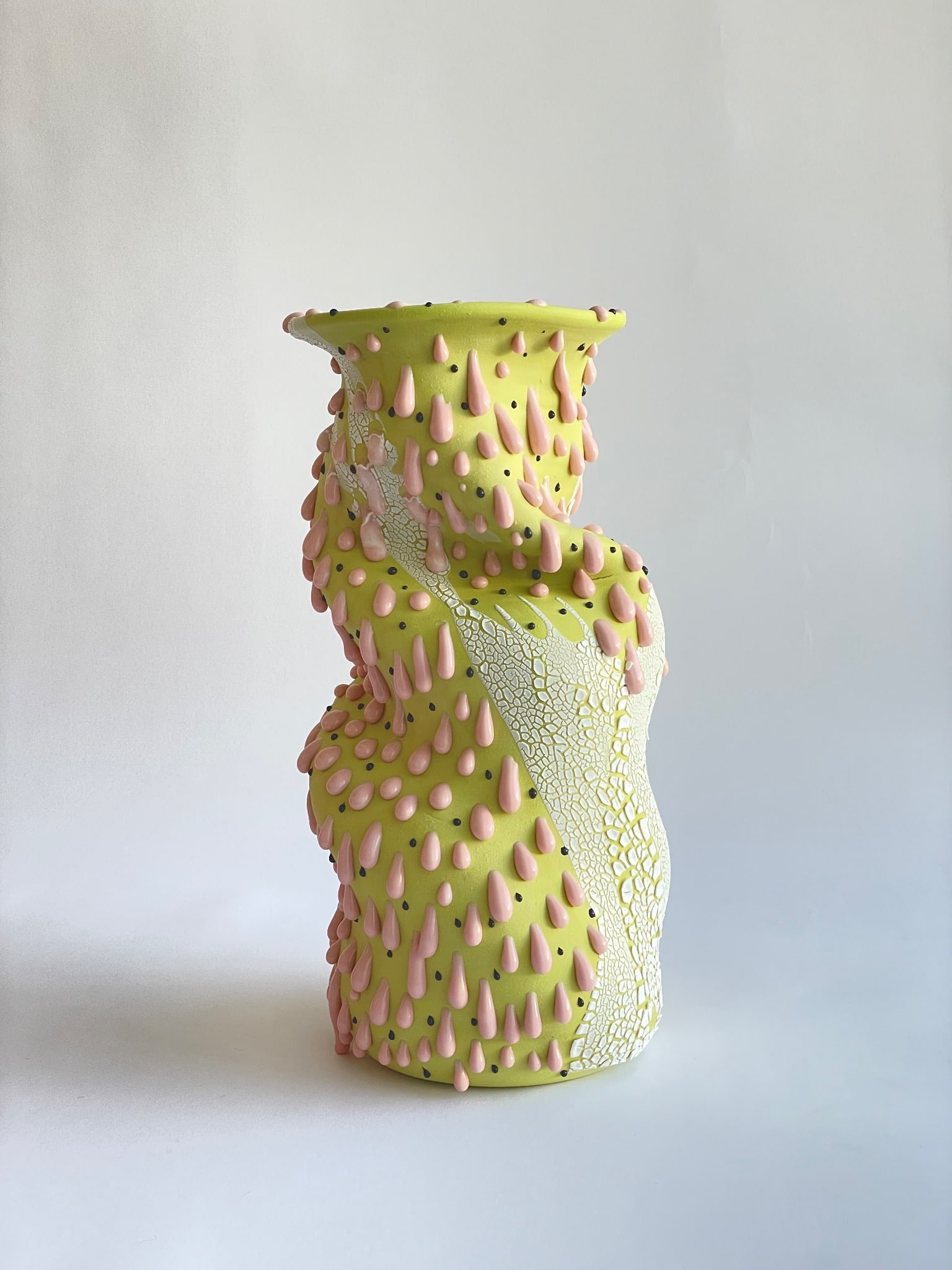 Philip Kupferschmidt Chartreuse Slump Vase Wheel-thrown Glazes created by the artist Leak-proof (1 of 5)
