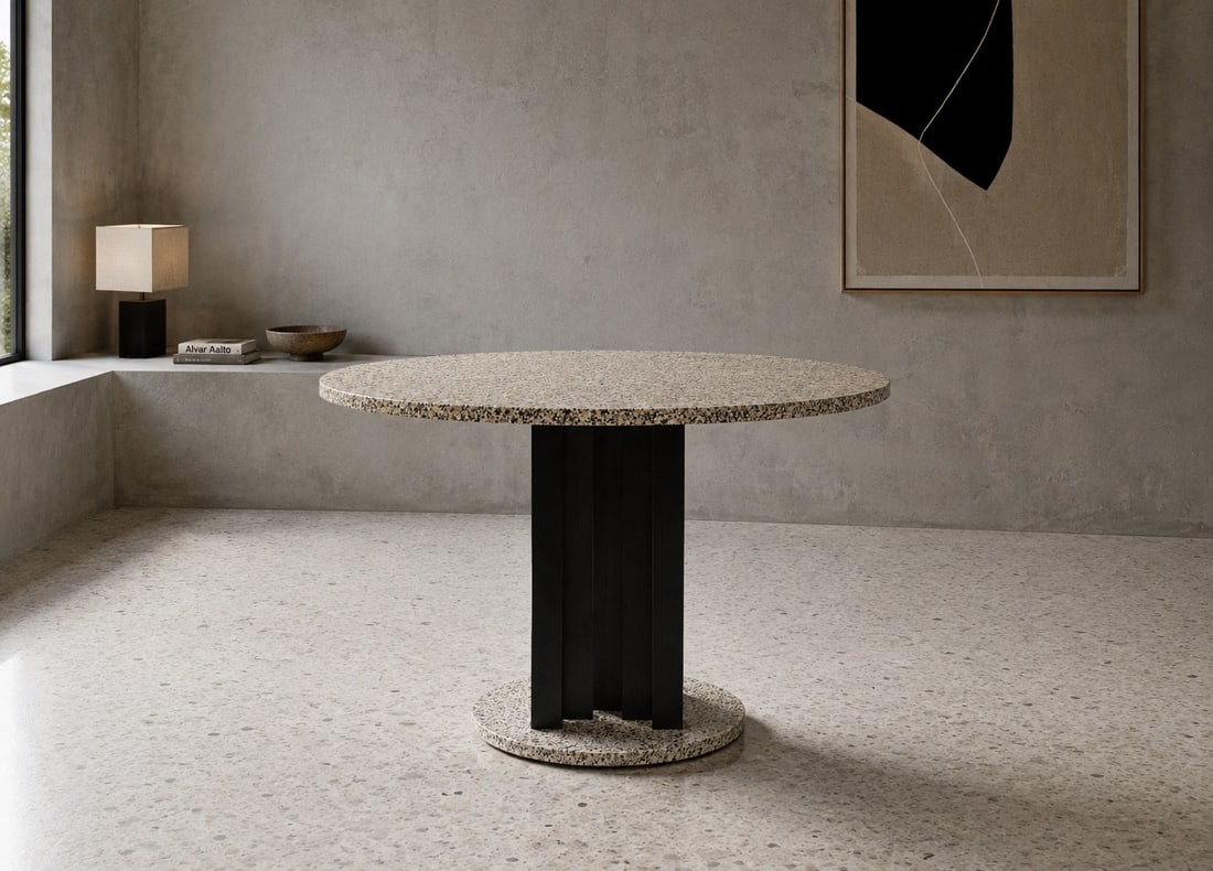 Ettore Sottsass (1917–2007) Dining Table Painted steel and Sardinian granite top Produced by (1 of 6)