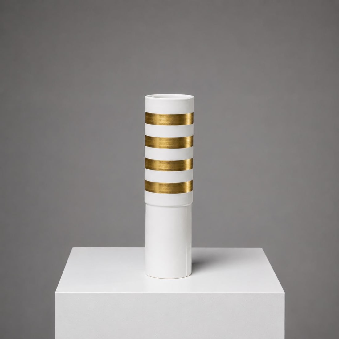 Ettore Sottsass (1917–2007) Vase Glazed and gilded ceramic Produced by Giovanni Masoni, limited (1 of 1)