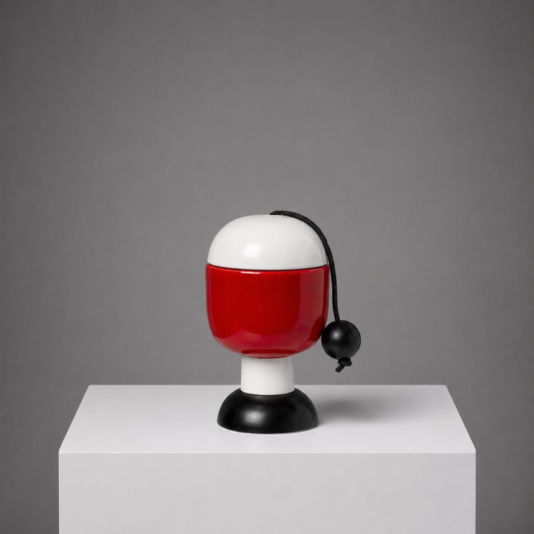 Ettore Sottsass (1917–2007) Vase from the “Couleur?? series Glazed ceramic, leather, and (1 of 1)