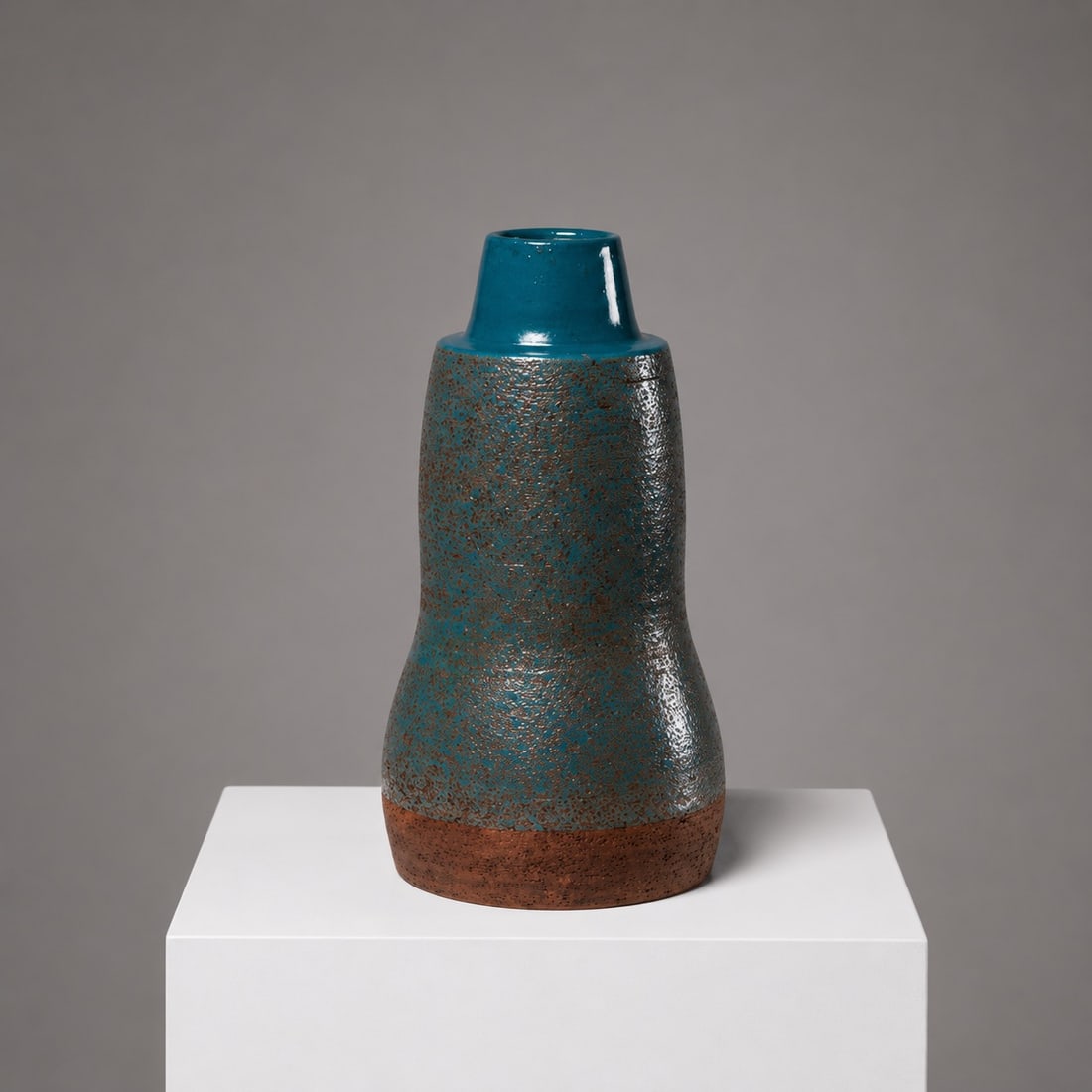 Ettore Sottsass (1917–2007) Lava Vase Glazed ceramic, leather, and lacquered wood Giovanni Masoni (1 of 1)