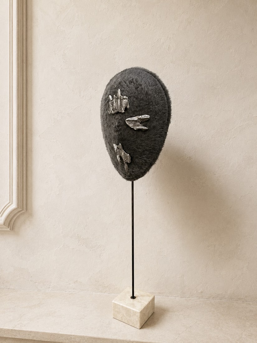 Pierre-Louis Graizon (1992) Portrait V Mélusine felt, pewter 2026 H24 W17 D3 cm (1 of 3)